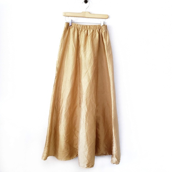 raw silk maxi skirt
